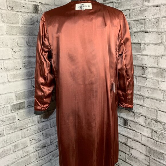 Vintage 90s Nino Cerruti Double Breasted Belted Grey Trench Coat - Picture 8 of 15